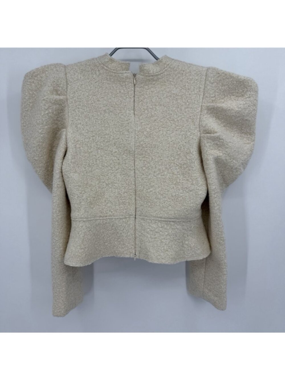 Hyacinth House by Tuckernuck Cream Metallic Boucle Puff Sleeve Sweater Top sz S - Picture 6 of 12